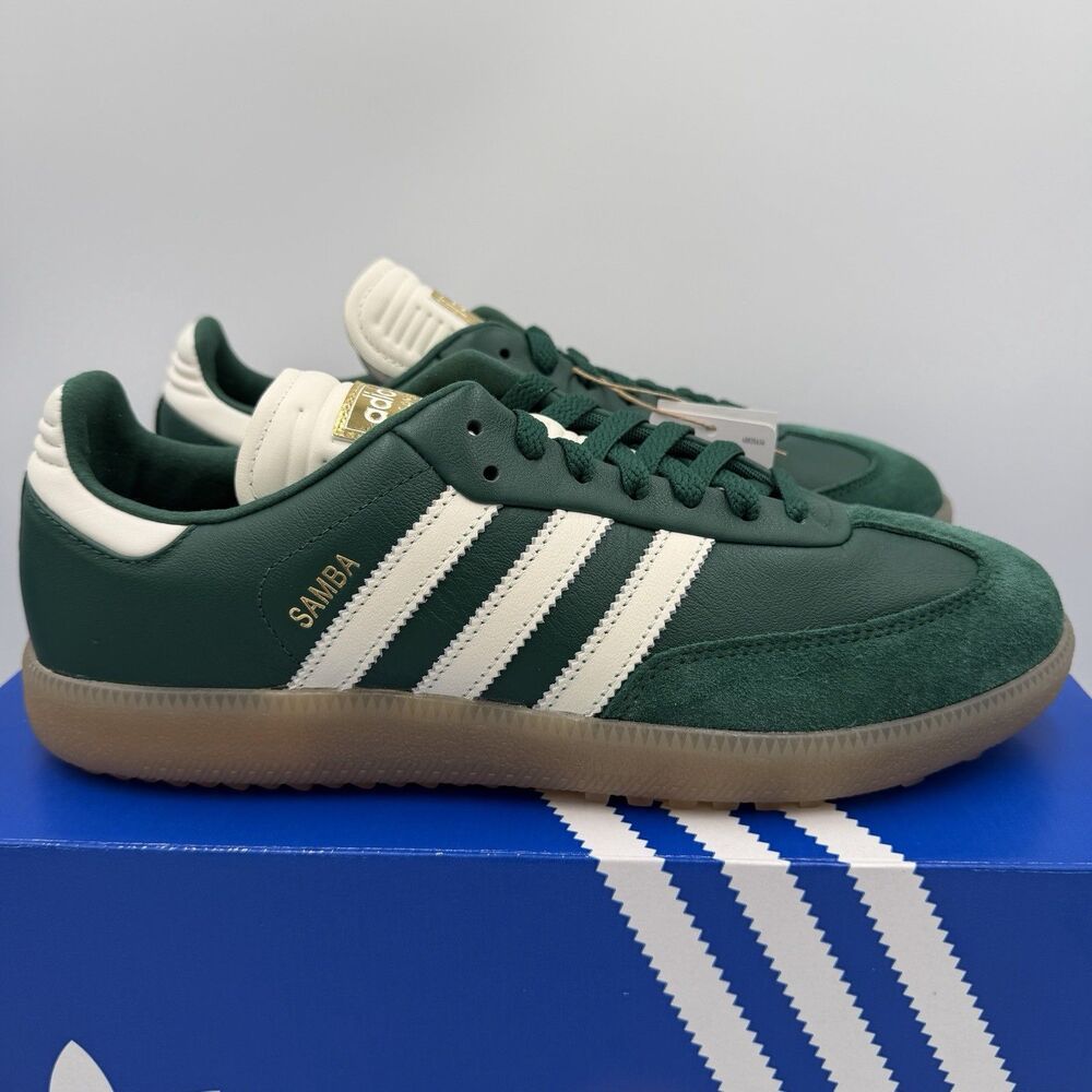 adidas Samba Golf Shoes Collegiate Green Off White Gum JP8652 Men's Size 10